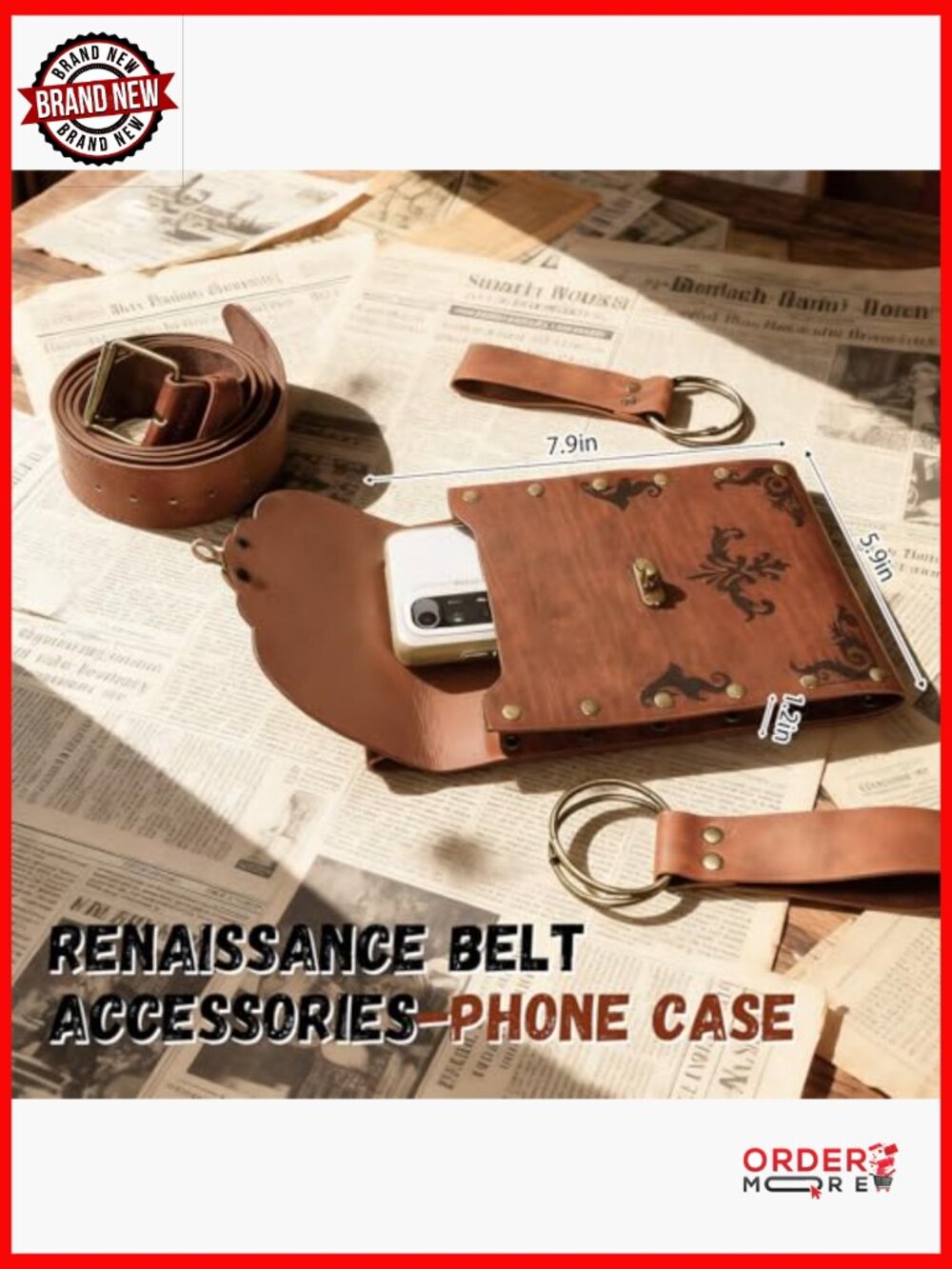 Medieval Belt with Pouch Bag - Costume Accessory for Festivals Cosplay - Picture 3 of 7
